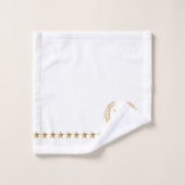 Goud Wit Laurel Wreath Monogram Bad Handdoek (Wasdoekje)