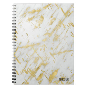 Goud & Wit Marmer Glam Elegante Maatwerk Notitieboek