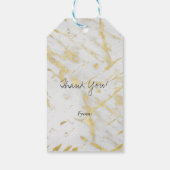 Goud & Wit Marmeren Glam Elegant Modern Custom Cadeaulabel (Achterkant)