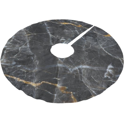 Goud Wit Marmeren Textuur Ontwerp Kerstboom Rok (Gekanteld)