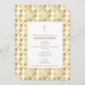 Goud Wit Meander Grieks Orthodox Doopsel Kaart (Voorkant / Achterkant)