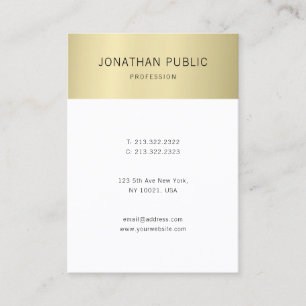 Goud Wit Minimalistische Sjabloon Professioneel Mo Visitekaartje