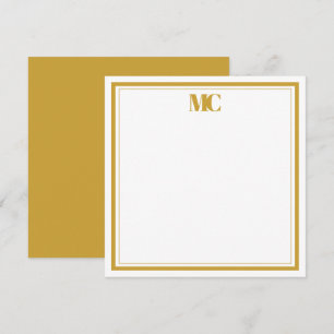 Goud Wit Modern Minimalistisch Monogram Twee Grenz Kaart
