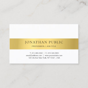 Goud Wit Modern Minimalistisch Ontwerp Elegant Visitekaartje