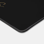 Goud Wit Monogram Script op zwart Bureaumat (Hoek)