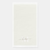 Goud & Wit Monogram Swash Script Cream Servet (Voorkant)