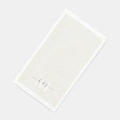 Goud & Wit Monogram Swash Script Cream Servet (Hoek)