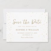 Goud & Wit Mooie Elegante Bruiloft Save The Date (Voorkant)
