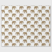 Goud wit Oerwoud olifant Cadeaupapier (Vlak)