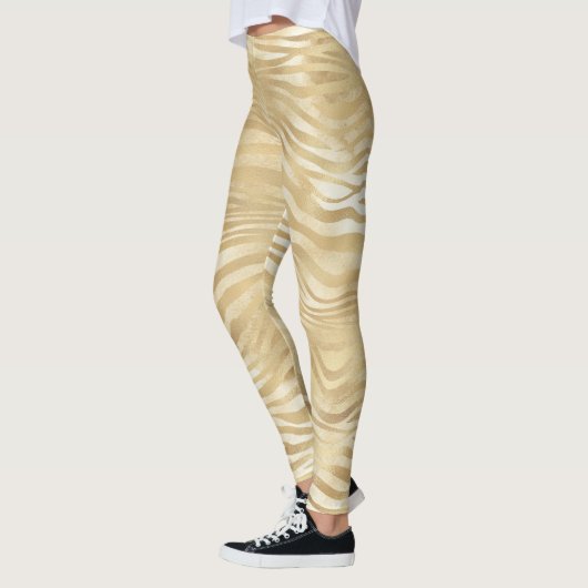 Goud Wit Ombre Zebra Leggings (Links)