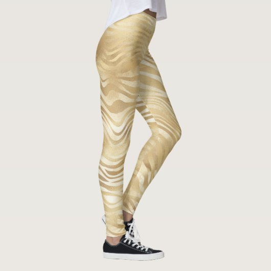 Goud Wit Ombre Zebra Leggings (Rechts)