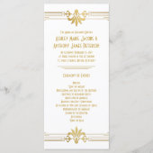 Goud Wit Roaring 20s Art Deco Trouwprogramma Programma (Voorkant)