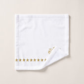 Goud Wit Royal Scrolls Crown Crest Monogram Bad Handdoek (Wasdoekje)