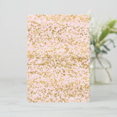 Goud Wit Roze Confetti Baby shower Kaart (Staand voorkant)