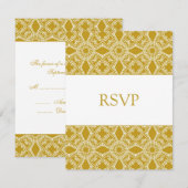 Goud/wit RSVP 2-zijdig Kaartje (Voorkant / Achterkant)