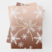 Goud Wit Sneeuwvlokken Kerstmis Inpakpapier Vel (In situ)