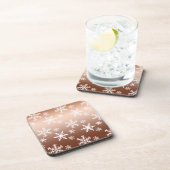 Goud Wit Sneeuwvlokken Kerstmis Onderzetter (Rechterzijde)