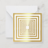 Goud wit vierkant elegant 3d-effect notitiekaartje (Voorkant)