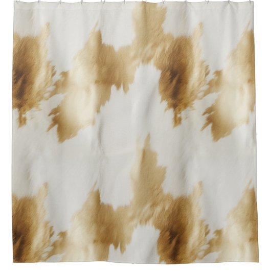 Goud Wit Western Koeienhuid Douchegordijn (Voorkant)