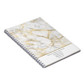 Goud wit wit wit marmer personaliseren notitieboek (Rechterzijde)