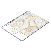 Goud wit wit wit marmer personaliseren notitieboek (Linkerzijde)