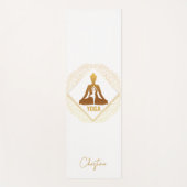 Goud-Wit Yoga Pose met Aangepaste Naam Yogamat (Voorkant)