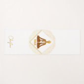 Goud-Wit Yoga Pose met Aangepaste Naam Yogamat (Voorkant (horizontaal))