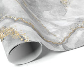Goud Wit Zilver Marmer Cadeaupapier (Rol Hoek)