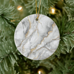 Goud Wit Zilver Marmer Keramisch Ornament