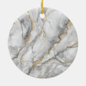 Goud Wit Zilver Marmer  Keramisch Ornament (Achterkant)