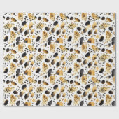 Goud Wit Zwart Leopard Abstract Cadeaupapier (Vlak)