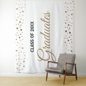 Goud Witte Afstudeerklas achtergrond Wandkleed (In situ)