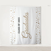 Goud Witte Afstudeerklas achtergrond Wandkleed (Voorkant)