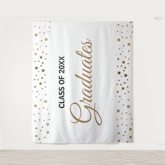 Goud Witte Afstudeerklas achtergrond Wandkleed (Voorkant)