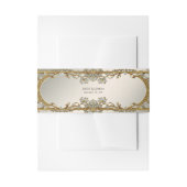 Goud  Witte Bloem Uitnodigingen Wikkel (Voorkant Voorbeeld)
