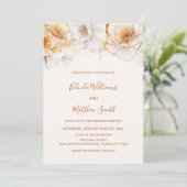 Goud Witte Bloemen Kaart (Staand voorkant)