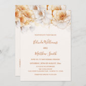 Goud Witte Bloemen Kaart (Voorkant / Achterkant)