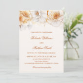 Goud Witte Bloemen Kaart (Staand voorkant)