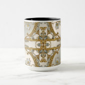 Goud  Witte Bloemen Mok (Midden)