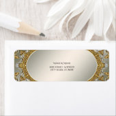 Goud Witte Bloemen Retour Adres Label (Insitu)