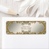 Goud Witte Bloemen Retour Adres Label (Insitu)