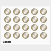 Goud  Witte Bloemen Zegel bruiloft Sticker (Vel)