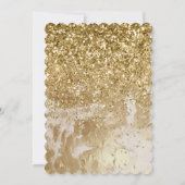 Goud Witte Bloemige Eenhoorn Glans  Kaart (Achterkant)