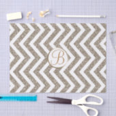 Goud Witte Chevron Print Monogram Letter Initiaal Tissuepapier (Craft)