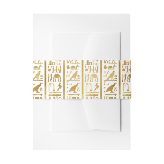 Goud & Witte Egyptische Egypt Glam Moderne Chic Fe Uitnodigingen Wikkel (Voorkant Voorbeeld)