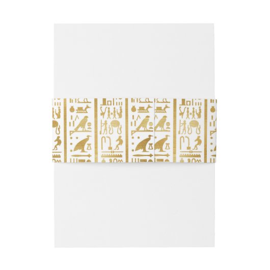 Goud & Witte Egyptische Egypt Glam Moderne Chic Fe Uitnodigingen Wikkel (Achterkant Voorbeeld)