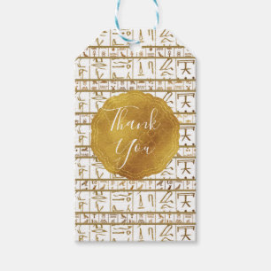 Goud Witte Egyptische Egypte Glam Bruiloft Favor Cadeaulabel