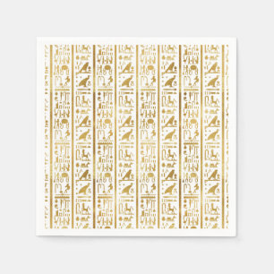Goud & Witte Egyptische Egypte Glam Moderne Chique Servetten