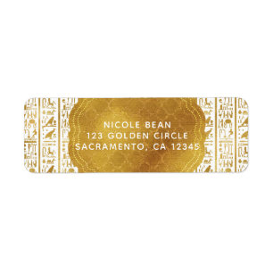 Goud Witte Egyptische Egypte Oog Glam Moderne Trou Etiket