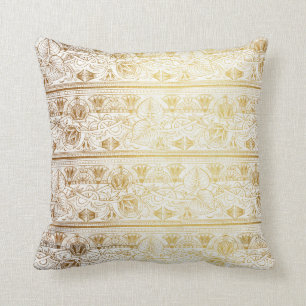 Goud & Witte Egyptische Egypte Print Glam Moderne Kussen